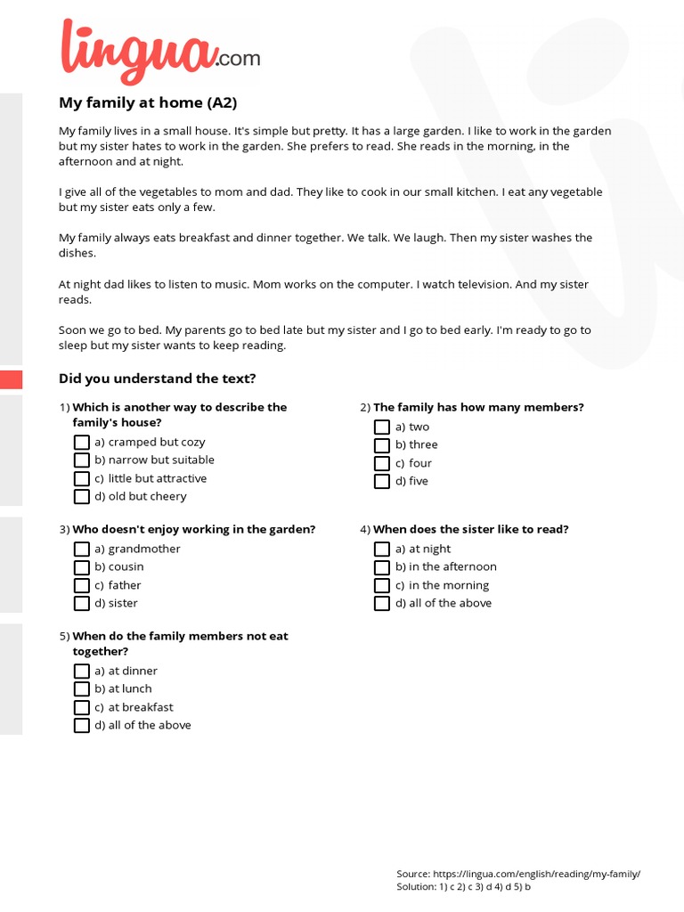 My Family's Daily Routines | PDF