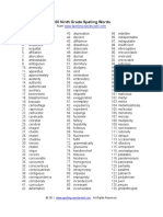 9th Grade Spelling Words PDF