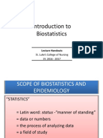 Introduction to Biostatistics Lecture Handouts