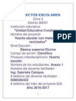 Proyecto Huerto Escolar Con Materiales Reciclados