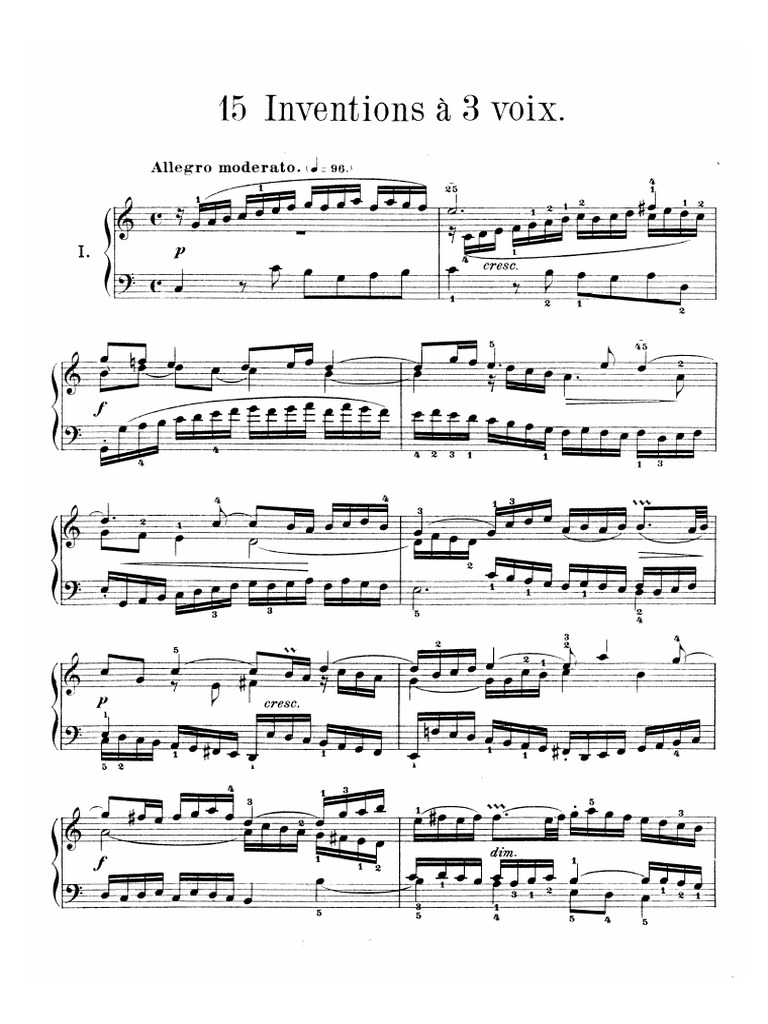 3 Primeras Invenciones A 3 Voces Bach PDF | PDF
