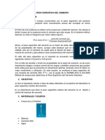 Determinación peso específico cemento