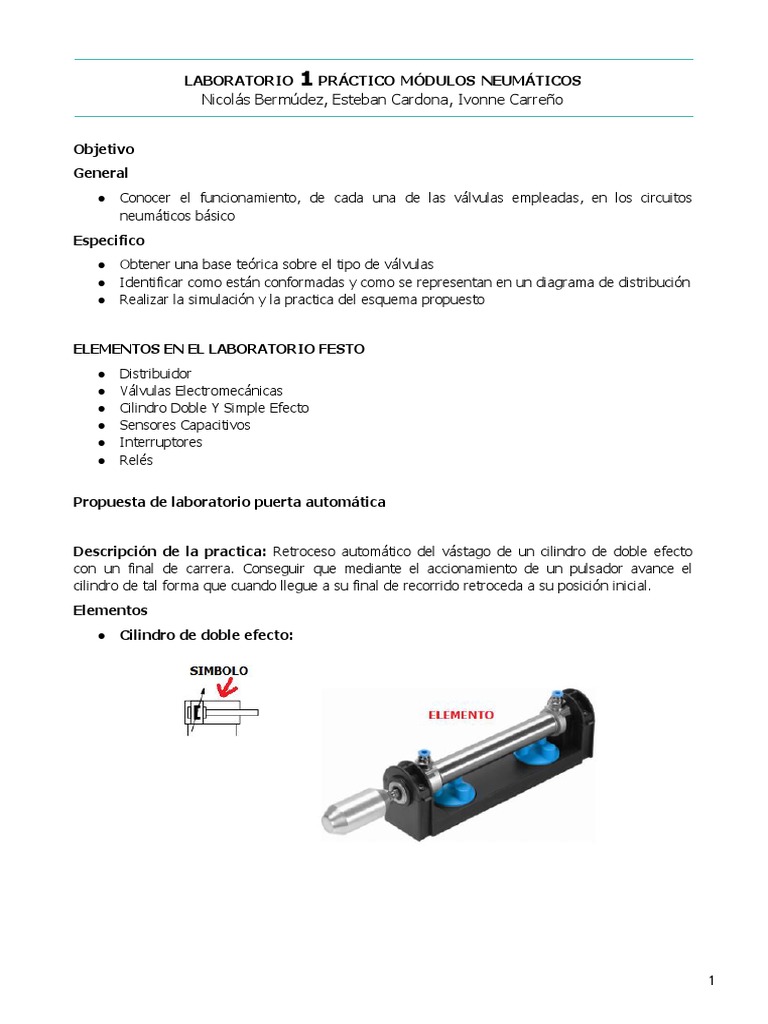 Módulos Neumáticos y Cilindros Doble Efecto | PDF | Simulación | Solenoide