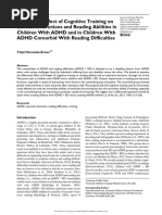 Differential Effect of Cognitive Training On Executive Functions and Reading Abilities in Children With ADHD and in Children With ADHD Comorbid With Reading Difficulties