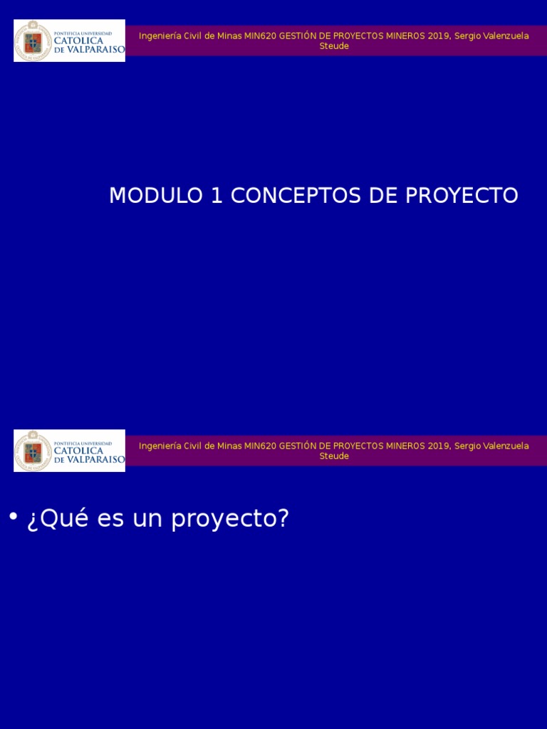 Min620 Ppt 1 Concepto De Proyecto Gestion De Proyectos