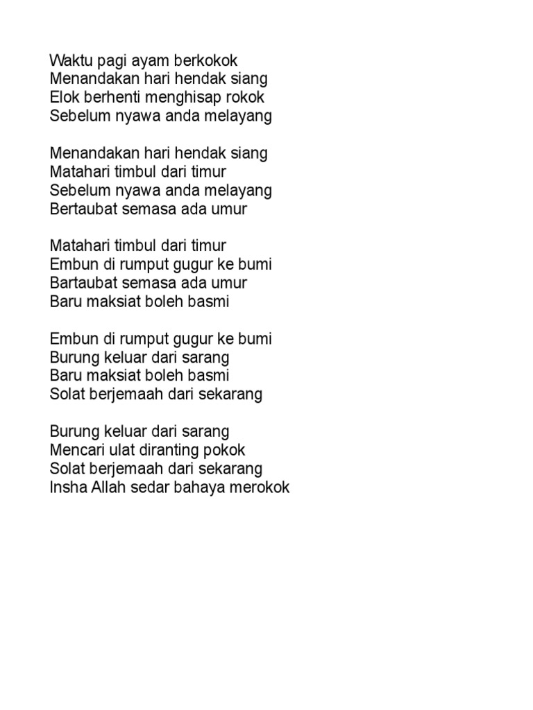 Pantun Anti Merokok Pdf