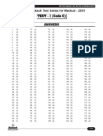 Aakash Medical Test 1 Code C Answers