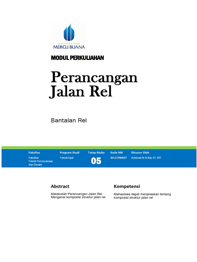 Perancangan Dan Jenis Bantalan Rel Pdf Griya Taman