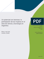 Un Potencial Con Barreras La Participación de Las Mujeres en El Área de Ciencia y Tecnología en Argentina Es Es PDF