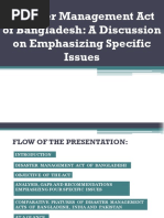 Disaster Management Act of Bangladesh: A Discussion On Emphasizing Specific Issues