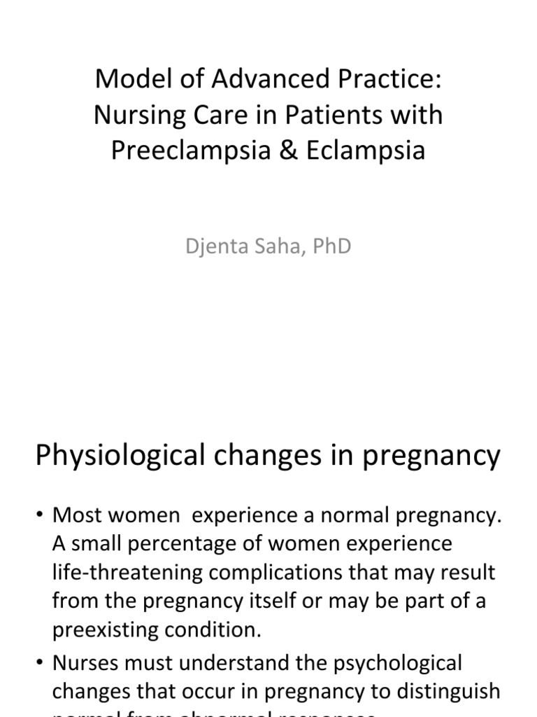 Nursing Care for Preeclampsia & Eclampsia | PDF | Hypertension | Pregnancy