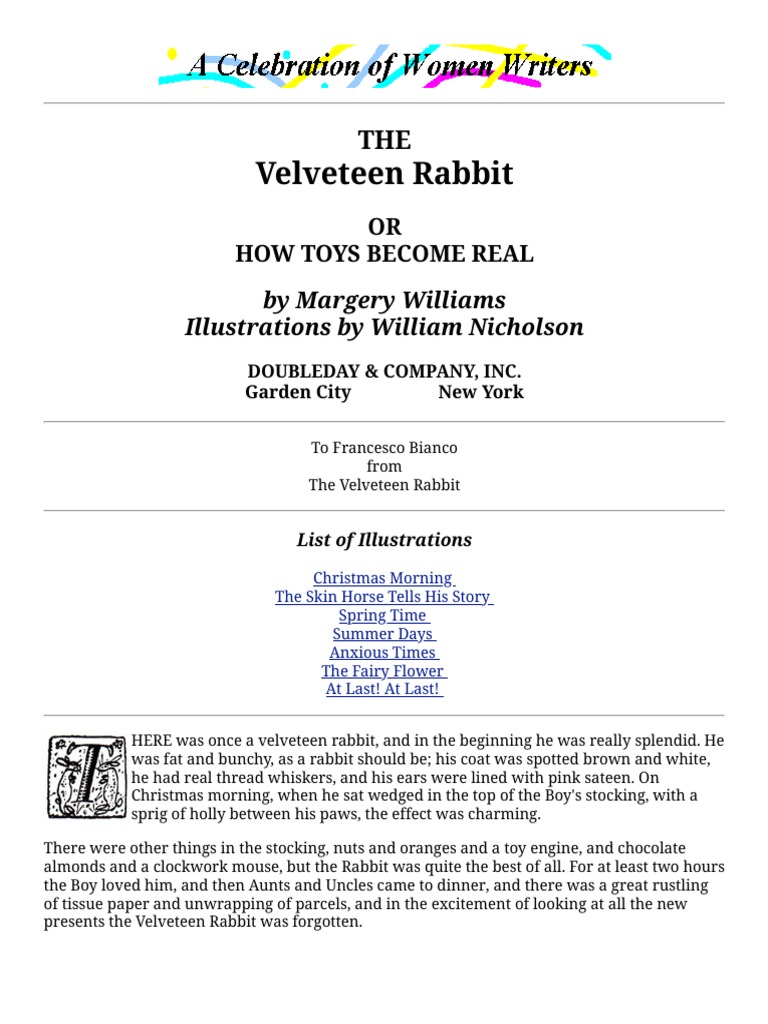 The Velveteen Rabbit: A Classic Tale | PDF | Nature
