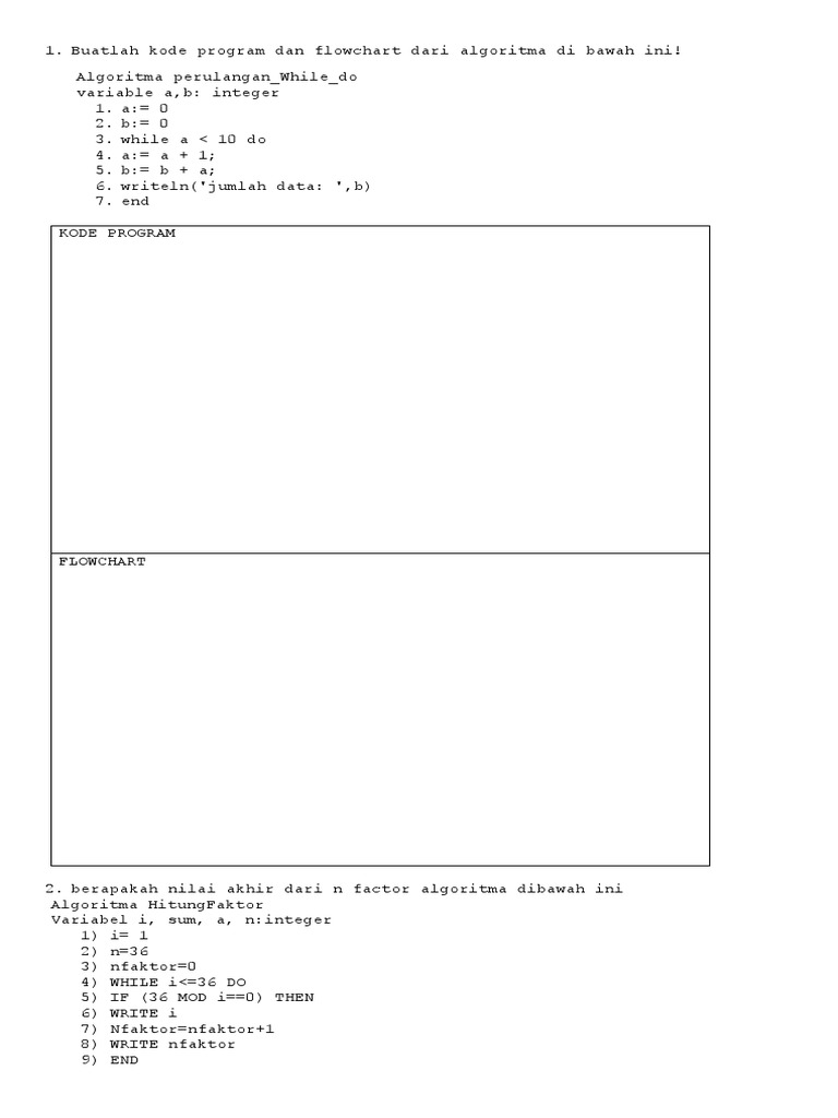 Algoritma dan Flowchart Pemrograman Dasar | PDF | Metode & Bahan Ajar ...