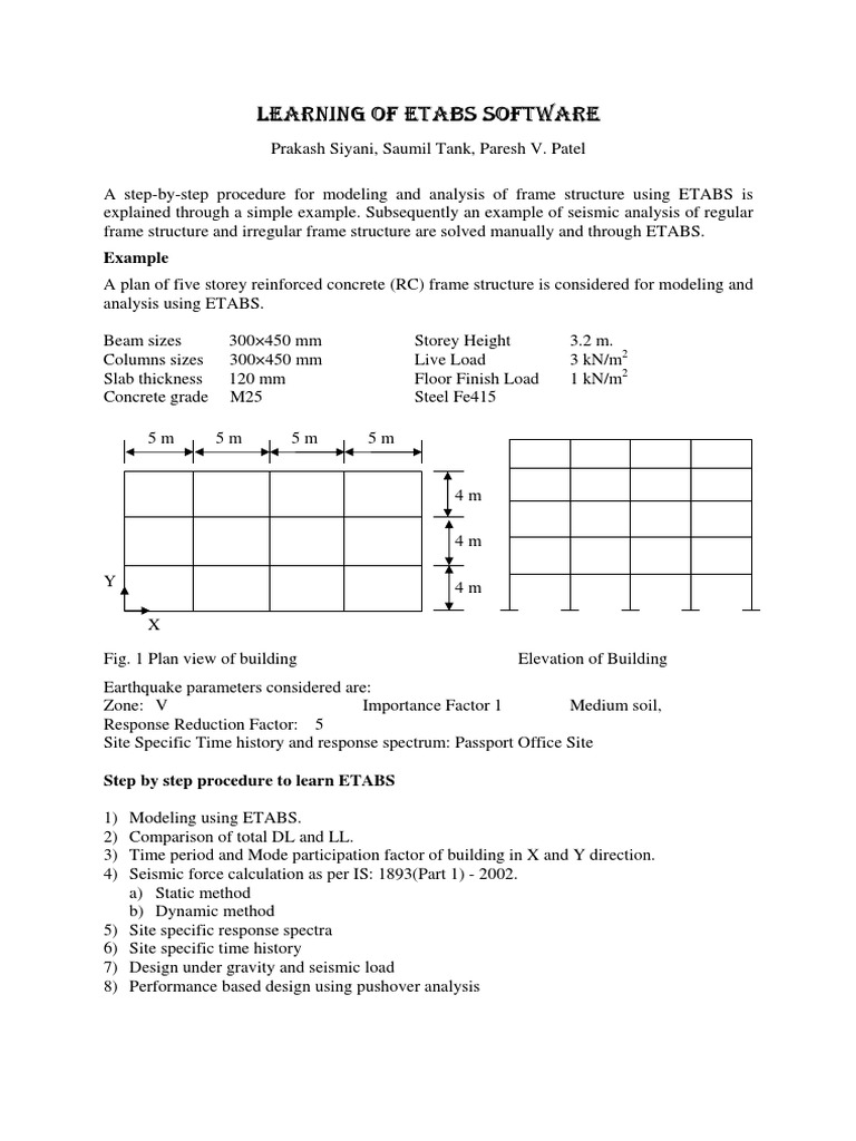 ETABS Structural and Seismic Analysis Guide | PDF | Beam (Structure ...