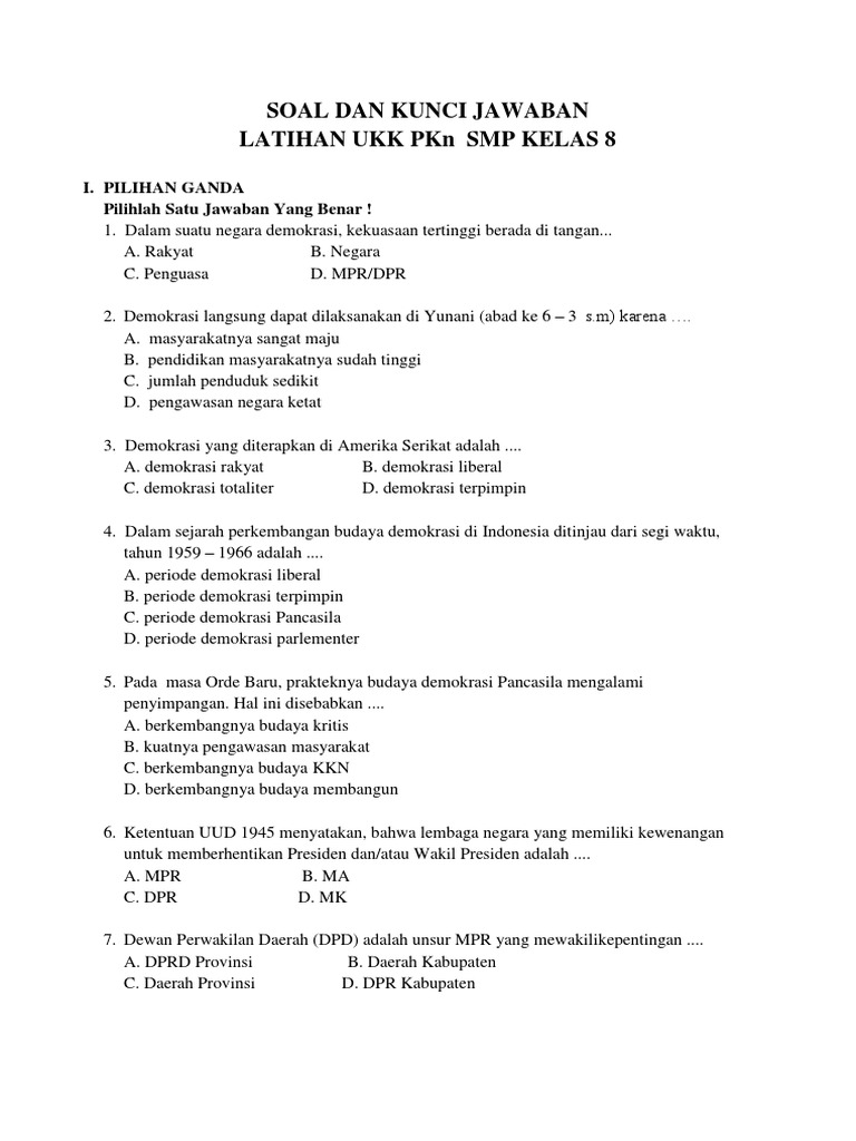 Soal Essay Tentang Menuju Demokrasi Terpimpin Lakaran