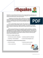 Earthquakes Reading Comprehension Exercises - 28476 - 1 PDF