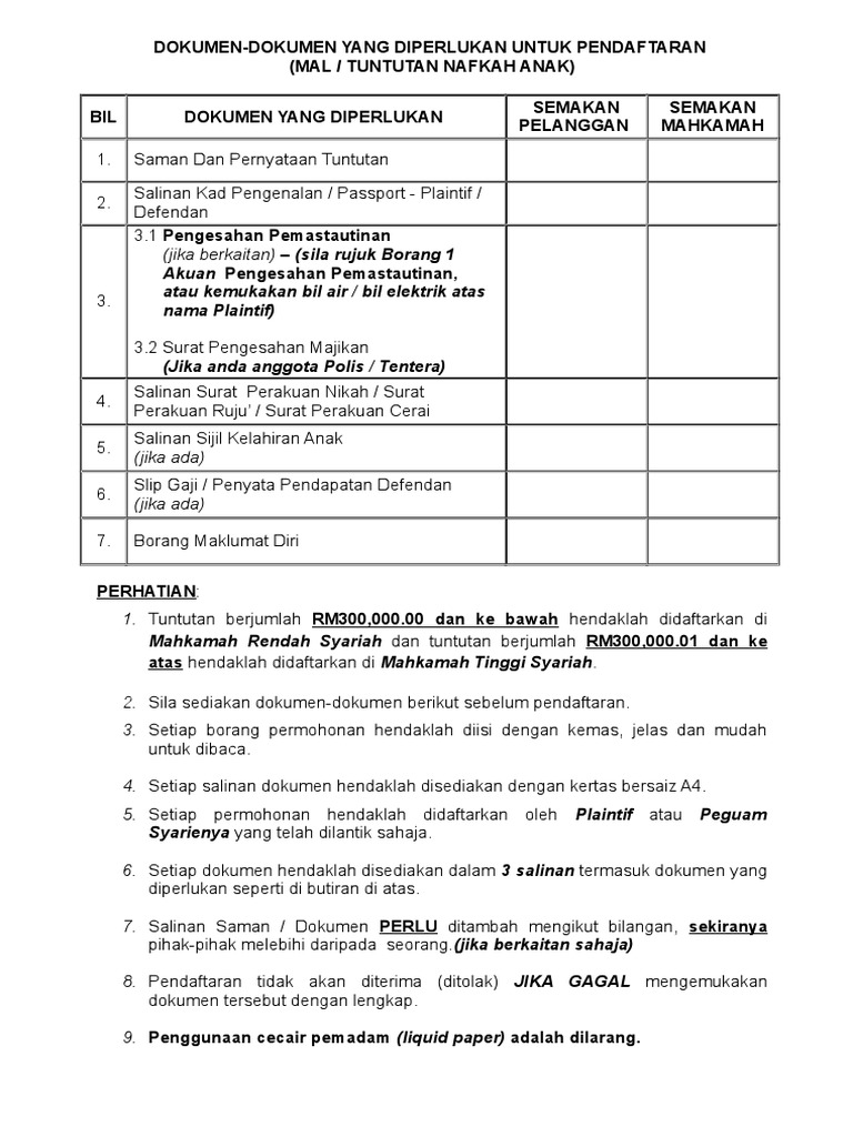 024 Borang Nafkah Anak Pdf