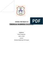 Thermal Barrier Coatings: Seminar Mid Report On