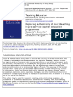 Teaching Education: To Cite This Article: Chuanjun He & Chunmei Yan (2011) Exploring Authenticity of Microteaching