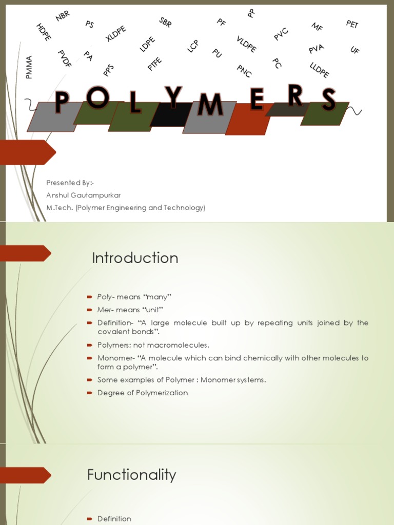 Introduction To Polymer Science | PDF | Polymerization | Polymers