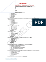 Auditing: Multiple Choice Questions & Answers