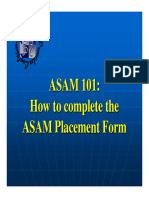 ASAM 101: How To Complete The ASAM Placement Form