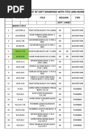 List of Soft Drawings With Title and Number: SR - NO. DWG No. Title Revision Type Soft Hard Block 5 To 9