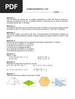 Examen Matemáticas 1º Eso