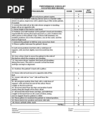 Performance Checklist Occupied Bed Making Procedure Done Score NOT Done