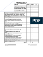 Performance Checklist Occupied Bed Making Procedure Done Score NOT Done