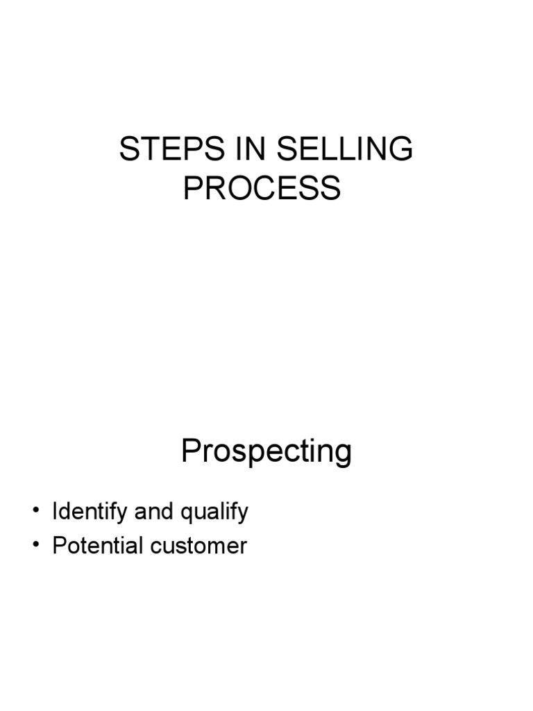 Steps in the Sales Process Guide | PDF