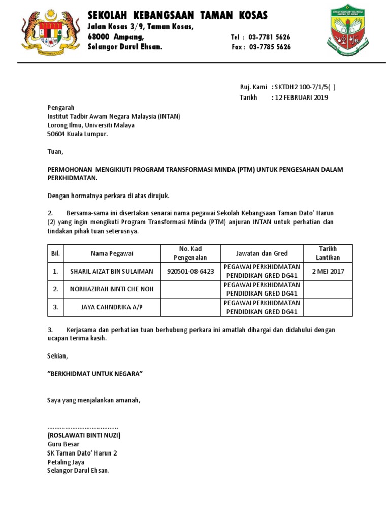 Surat Permohonan Ptm Intan Docx