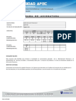 Programa ADM 140 Administración Financiera I