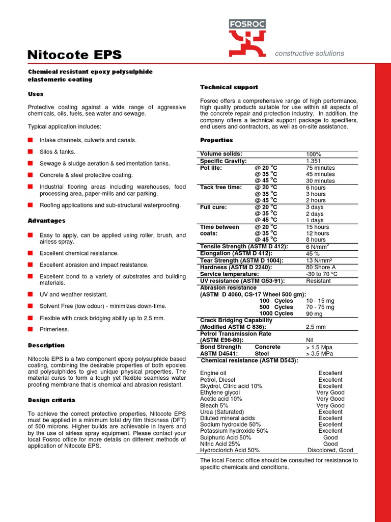 Chemical resistant epoxy coating | PDF | Epoxy | Shelf Life