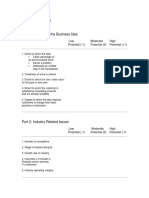 Feasibility Analysis: Low Moderate High Potential (-1) Potential (0) Potential (+1)