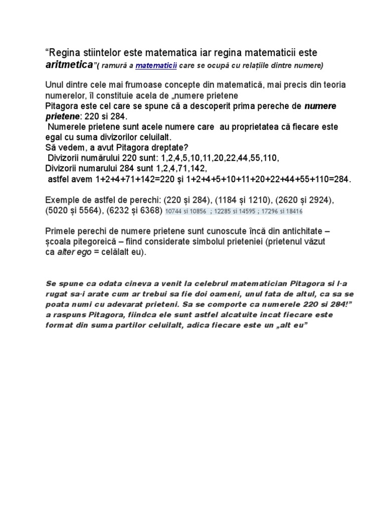 Regina stiintelor este matematica iar regina matematicii este