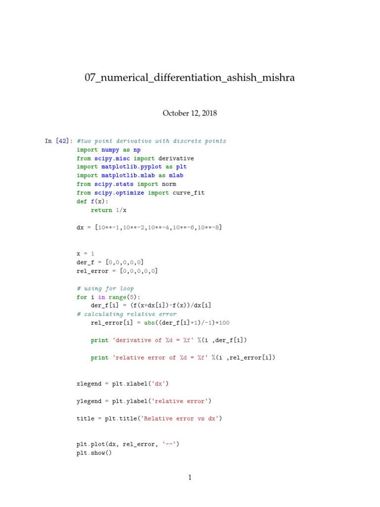 Numerical Differentiation Techniques | PDF | Computational Science ...