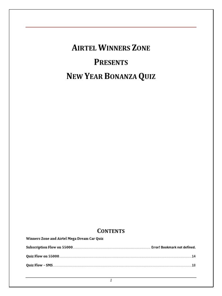 New Year Bonanza Quiz Overview | PDF | Telecommunications | Communication