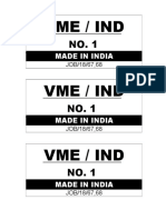 Vme / Ind: Made in India