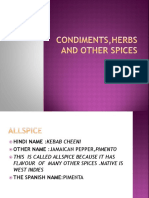 Condiments, Herbs and Other Spices