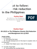 A Hard Act To Follow: Disaster Risk Reduction in The Philippines