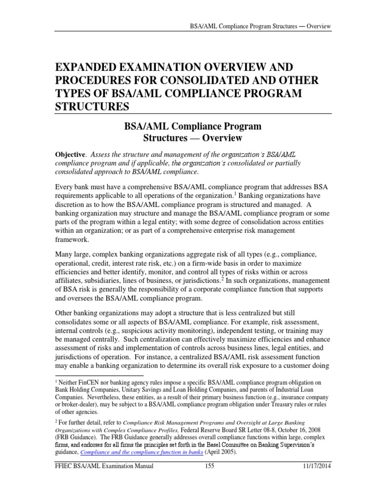 Aml Examination Manual PDF | PDF | Money Laundering | Regulatory Compliance