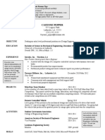 Mechanical Engineering Sample Resume