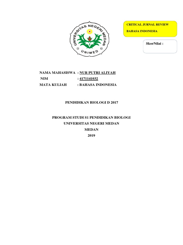 Cjr Bahasa Indonesia Critical Jurnal Review
