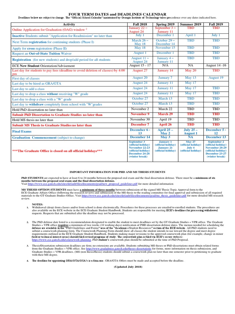 Ece Grad Calendar | Download Free PDF | Thesis | Graduate School