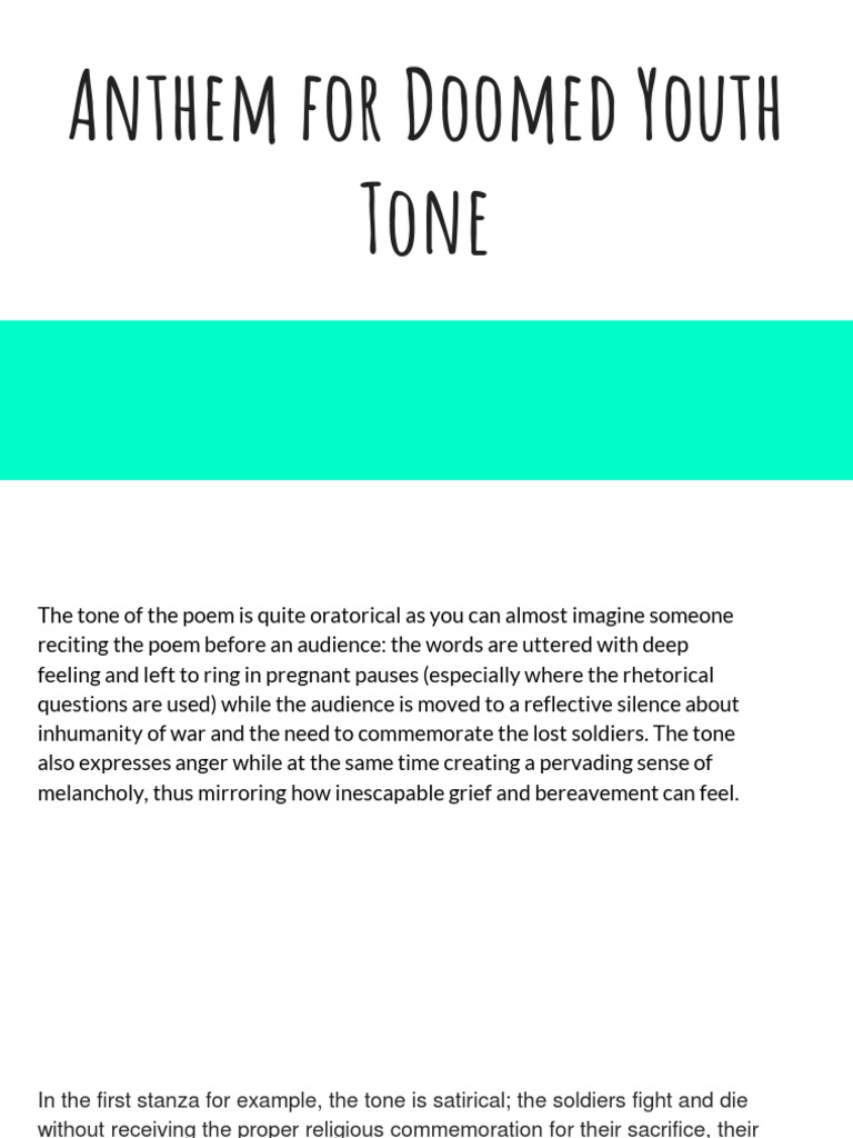 Anthem For Doomed Youth Tone 1 PDF