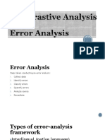 Constrastive Analysis and Error Analysis