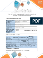 Guia de Actividades y Rubrica de Evaluacion. Fase 3. Formular Un Programa de Inducción, Desarrollo de Personal, Acompañamiento y Bienestar