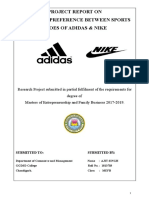 Project Report On Consumer Preference Between Sports Shoes of Adidas & Nike