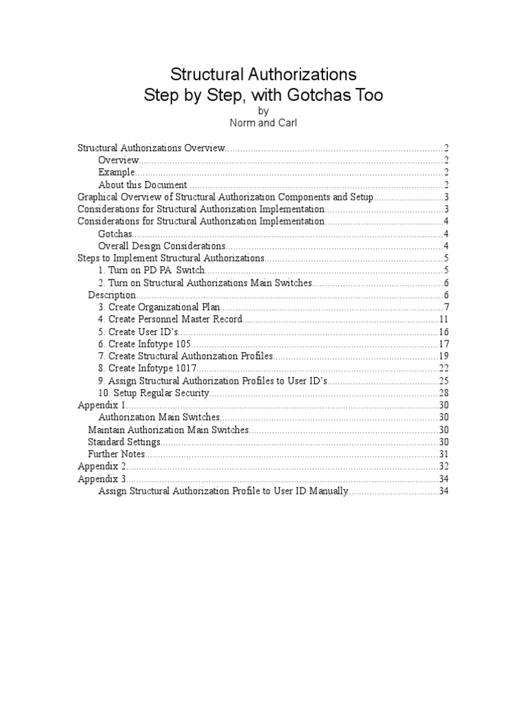 Perfil Estrutural Structural Authorizations Step by Step | PDF ...